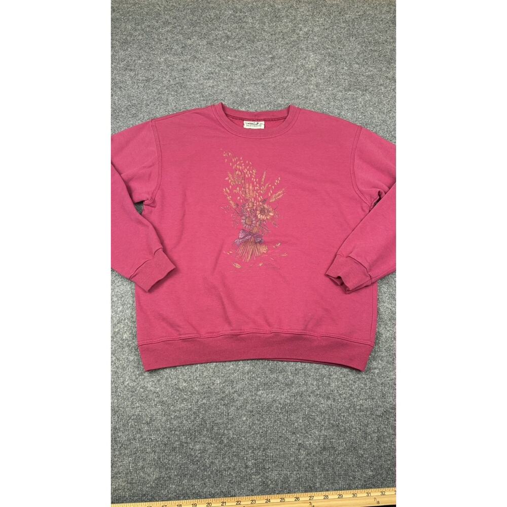 Northern Reflections Women Large Floral Fall Holiday Sweatshirt VTG #1098 - Picture 2 of 6